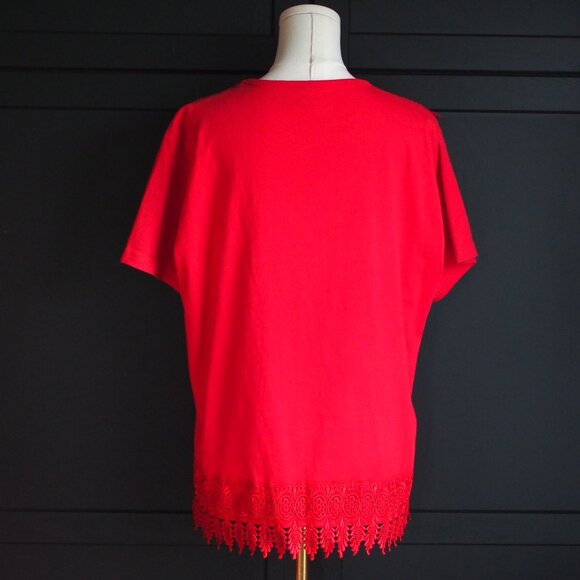 Hummingbird | V Neck Lace Trim Top - Picture 5 of 5